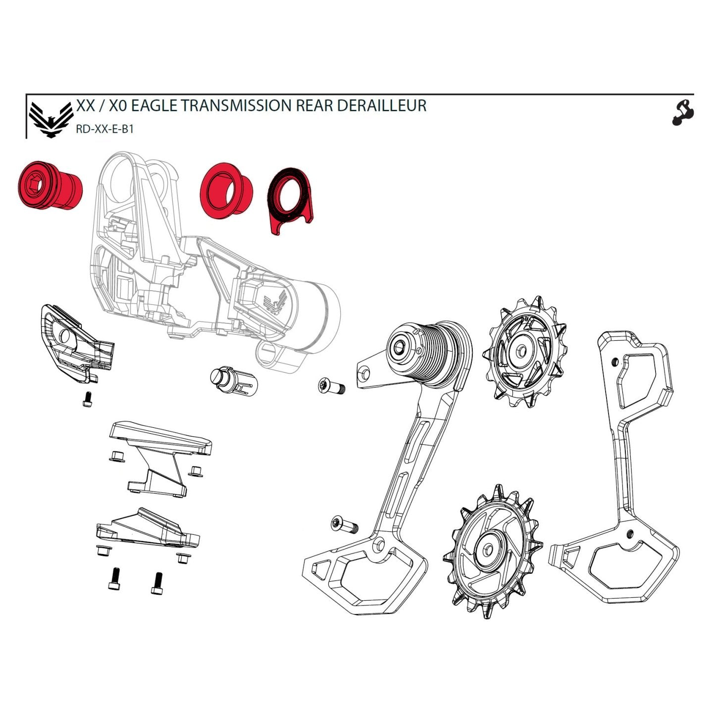 SRAM XX T-TYPE REAR DERAILLEUR FULL MOUNT BOLT KIT
