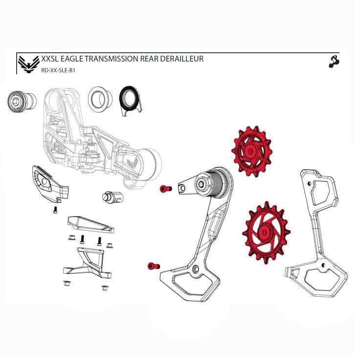 SRAM RD PULLEY KIT FOR XX T-TYPE EAGLE AXS